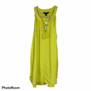 Banana Republic women's yellow sleeveless tassel blouse size Small NEW‎